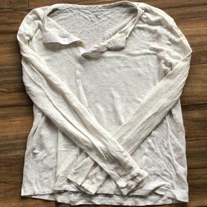 Club Monaco Linen Longsleeve T-Shirt